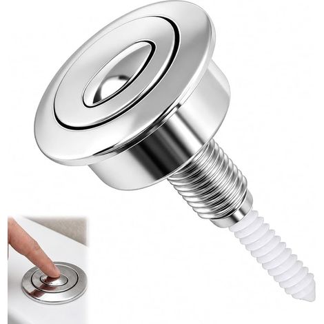 Bouton Poussoir Double Chasse d'Eau WC Argent pour Optima 49, Double Débit (1/5)
