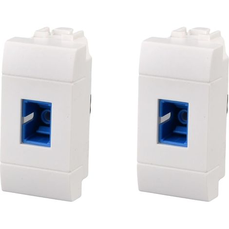 2 connecteurs de prise fibre optique à encastrer, compatible avec Bticino Living Light, couleur blanche, série MBL, compatible avec supports standard, prise FO pour réseau de données et FTTH (1/5)