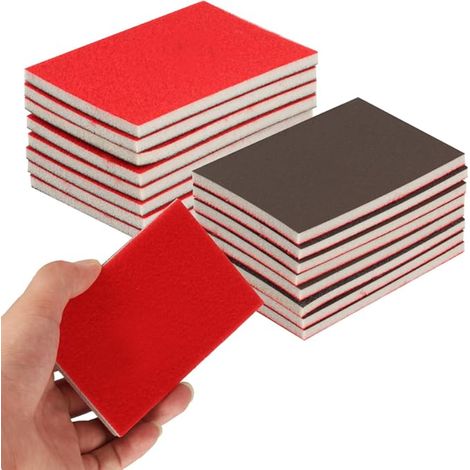 set de spongi de ponçage, grains de tampons de ponçage en mousse, feuilles et blocs de papiers abrasifs secs et humides, pack de papier de verre pour le polissage des murs en (1/5)