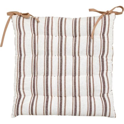 Galette de Chaise à Rayures "Groove" 38x38cm Beige