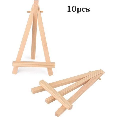 10 x Mini piccolo cavalletto in legno per esposizione foto, porta memo, porta segnaposto, supporto per cartellini nome da tavolo per matrimoni, compleanni, battesimi, baby shower, feste e bar (1 (1/4)