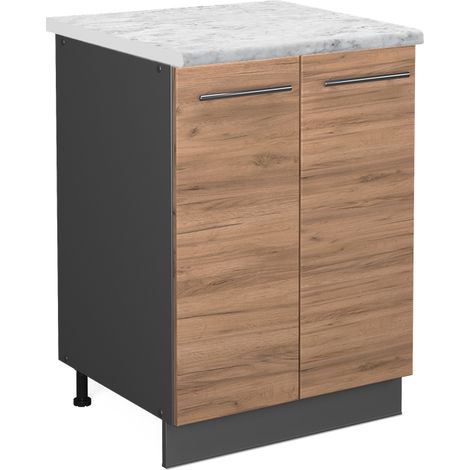 Mobiletto base cucina Fame-Line, Rovere dorato, 60 cm , PL Marmo, Vicco (1/5)