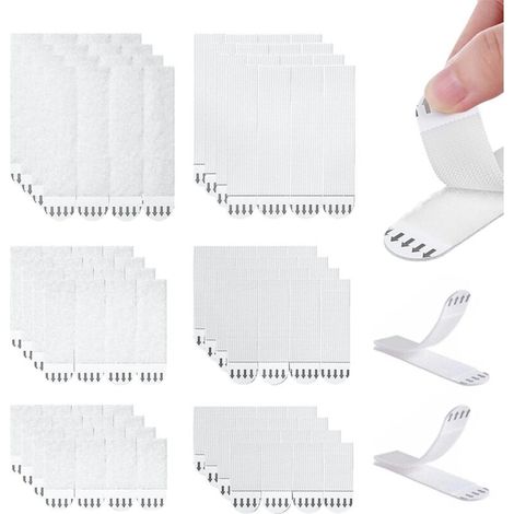 Tiras adhesivas para colgar cuadros sin taladrar [72 tiras], Tiras adhesivas para colgar cuadros sin taladrar, Tiras adhesivas para colgar cuadros para marcos y decoraciones navideñas [36 pares]