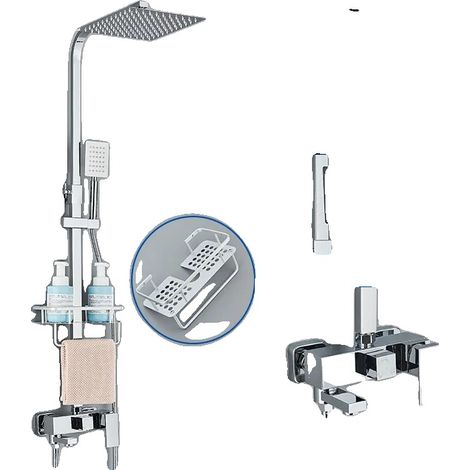 Robinet de douche, pluie et main, construction en laiton durable, Chrome A 12 pouces (1/2)