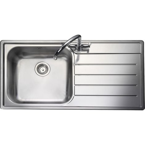Rangemaster Oakland Kitchen Sink 1.0 Bowl RH Drainer Inset Stainless Steel Waste (1/3)