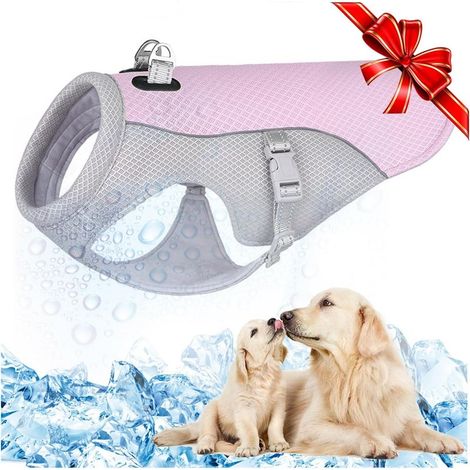 Gilet/Manteau rafraichissant en Maille Respirante pour Chien - Veste d’été fraîche, Confortable, réglable, avec Bande réfléchissante - Convient pour Les Chiens de Petite, Moyenne et Grande (1/5)