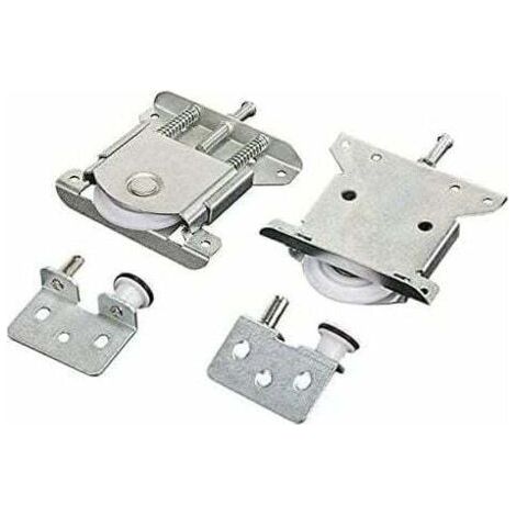 Un ensemble de 2 roulettes pour porte de placard coulissante, pièces de rechange pour porte de placard coulissante, roues, roulettes, rails de glissement, avec une capacité de charge de 30 (1/5)