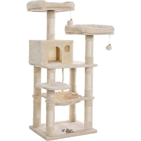 Árbol para gatos torre con 2 perchas altura 143 cm beige 120001161 (1/3)