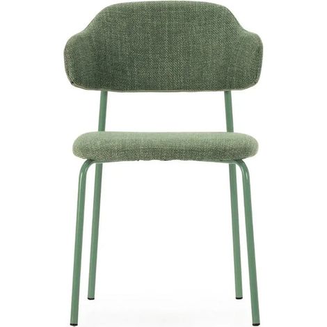 KAYLA - Lot de 4 chaises pieds en métal - Vert (1/5)