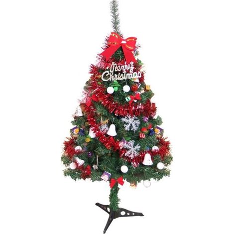 Sapin de Noël artificiel - Luxe - 90 cm - 48 pcs - Décorations et Lumières incluses - Intérieur (1/4)