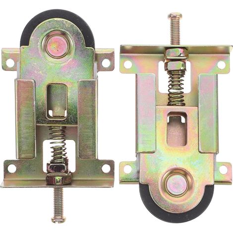 Kit de 2 Roulettes de Porte Coulissante Roulements à Billes Concaves, Réglage de Hauteur, Silencieuses pour Placard en Métal Adaptées aux Meubles et Portes de Placard (1/5)