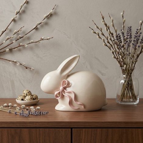 Bunny Pink Bow Easter Ornament (1/2)