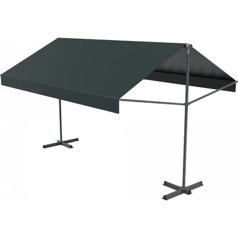 Tenda da sole grigia doppia pendenza 4 x 3 m ISEO (1/5)