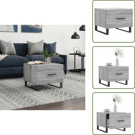Couchtisch Grau Sonoma 50x50x40 cm Holzwerkstoff - Couchtisch - Wohnzimmerstil - Grau Sonoma - Holzt Tisch - Stauraum (1/5)
