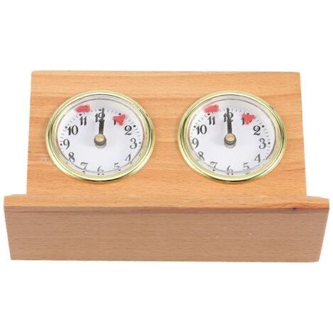 Horloge d'échecs mécanique rétro à remontage manuel, sans pile, en bois. (1/5)