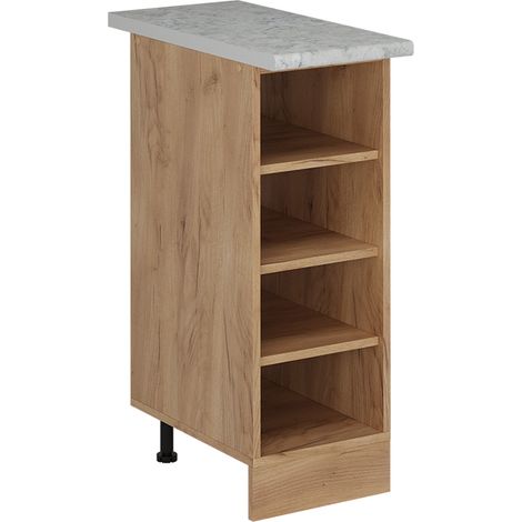 Estante de cocina R-Line, Roble dorado, 30 cm , ET Mármol, Vicco