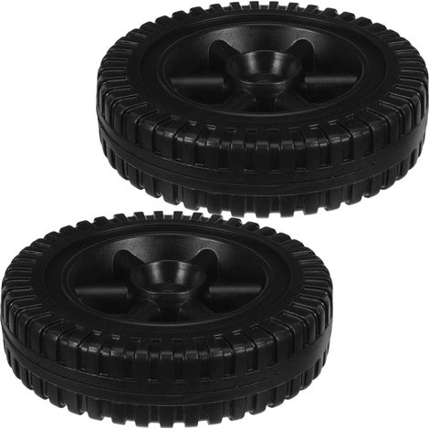 Lot de 2 roues de rechange universelles en plastique pour tondeuses à gazon, motoculteurs et nettoyeurs haute pression (6 pouces). (1/5)