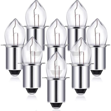 Lot de 8 ampoules de rechange au krypton 2D-2,4 V 0,7 A pour lampe torche, culot à baïonnette (1/5)