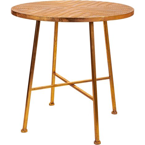 Mesa de centro de metal dorado 60x60x60.5