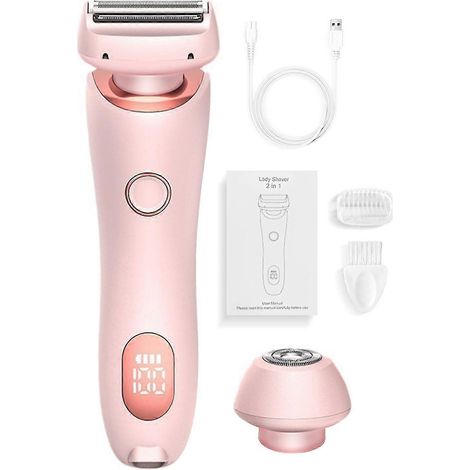 Épilateur Femme 2 en 1 Rasoir Électrique Sans Fil Portable, Tondeuse Visage et Bikini, Douloureux, Rechargeable, Usage Sec et Humide (1/5)