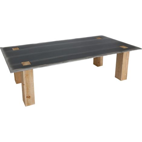 Esstisch HHG-594, Tisch Esszimmertisch, Industrial Massiv-Holz MVG-zertifiziert 240x100cm, natur mit Metall-Optik