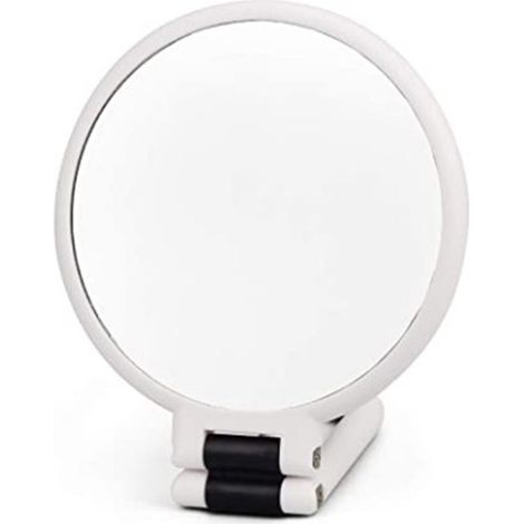 Miroir de voyage pliable, miroir de poche avec poignée pliable, double face (normal et grossissement x5), miroir de table, rotatif à 360 degrés, miroir cosmétique sur pied, miroir de poche à suspendre (1/5)