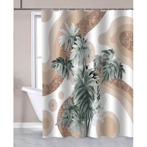 Rideau de douche 180x180cm, polyester, palmier (1/2)