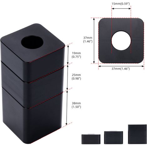 Pièces de modification pour rehausseurs de siège Ford 3/4-2,25, un paquet. Rehausseurs de siège Ford, modification 3/4-2,25 pouces. (1/4)