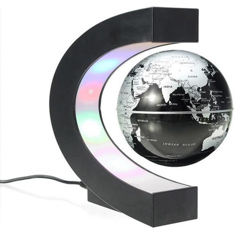 Globe Terrestre - Créatif - Noir - Lumineux - Flottant - Magnétique (1/4)