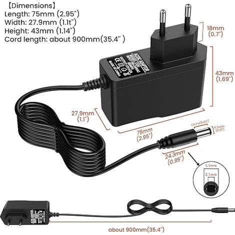 LED Power Supply 12V 2A AC Transformer 100-240V AC Adapter (1/4)