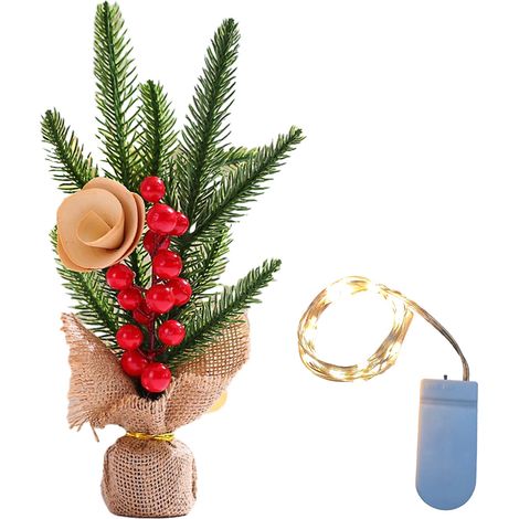 Guirlande Décorative Arbre De Noël En Bois - Hauteur 25 Cm - Lumineuse - Pour Intérieur Maison Bureau - 1 Pièce (1/5)