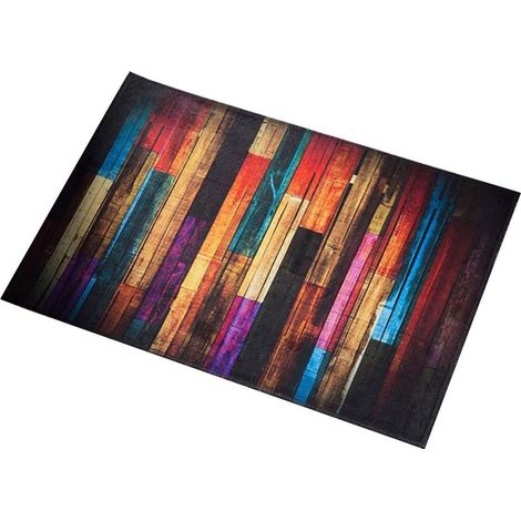 Tapis antidérapant tapis de sol, garniture de paillasson, tapis de cuisine 40 X 60 cm (bois coloré) (1/5)