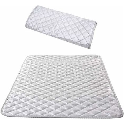Isolierter Bügelbrettbezug, Dampfbügelmatte, Baumwolle, Tragbare Tischbügelmatte für Waschmaschine, Trockner, Reisen, Zuhause, Silber, 48 x 85 cm (1 Stück) (1/5)