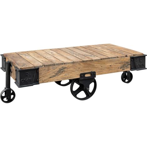 tavolino da salotto in legno di Mango 120x60x43 mango naturale laccato RAILWAY 160