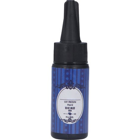 Colle UV 25 g, sûre et non toxique, flacon étanche avec ouverture scellée, polymérisation rapide, résine UV colorée, colle bleu cristal.