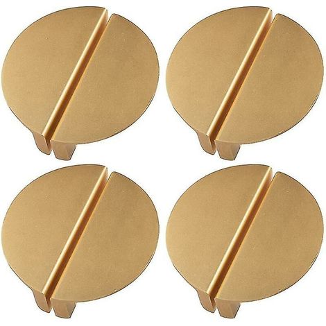 Juego de 8 tiradores de cajón semicirculares en forma de luna con tornillos, tiradores de cajón semicirculares de latón dorado para cocina y dormitorio.