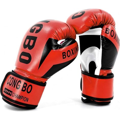Kinder-Boxhandschuhe, 6 oz, aus PU-Leder mit atmungsaktivem Innenfutter für 3 bis 12 Jahre – Kickboxhandschuhe – Kampfsportausrüstung (1/5)