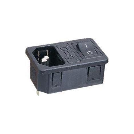 IEC 320 Anschlusssockel mit Sicherungshalter + Unterputzschalter