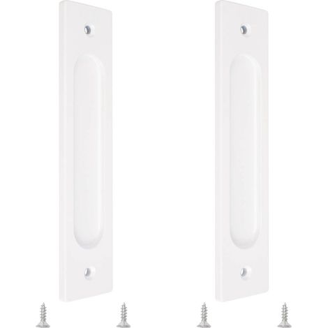 Lot de 2 poignées de porte coulissante encastrées rectangulaires en alliage d'aluminium avec vis de montage pour porte de grange coulissante 150 mm (1/5)