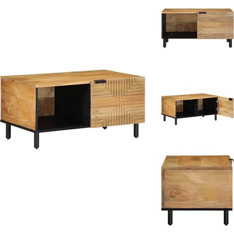 Table basse marron 80x50x40 cm bois de manguier massif - Table Basse - Tables Basses - Table D'appoint - Bout De Canapé (1/5)