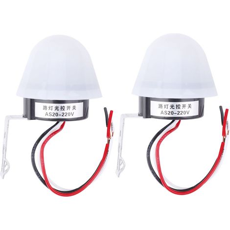 2 pièces, interrupteur automatique de capteur de cellule photoélectrique, marche/arrêt pour réverbère, 220v