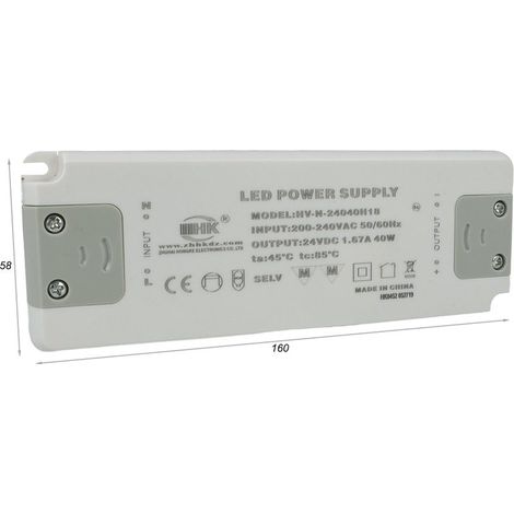 Alimentatore Trasformatore CV 40W 24V 1,67A Super Slim Solo 19mm Spessore
