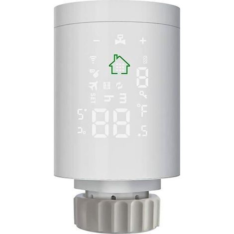 Thermostat Actuator for Radiator Valve Radiator LCD Screen on Body Powered by AA Batteries, Compatible with Amazon Alexa and Google Home (1/5)