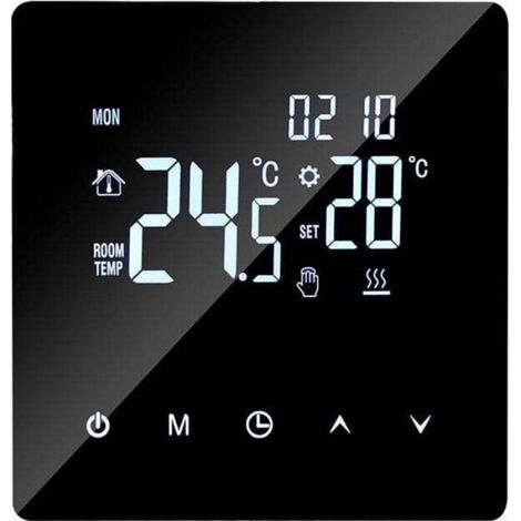 Thermostat connecté WiFi - - Programmable - Contrôleur de température - Mural - Noir - Interface tactile (1/4)