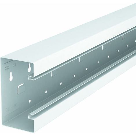 OBO Bettermann Goulotte d'appareillage symétrique 70x130x2000 Acier blanc pur RAL 9010, 6277200 (1/2)