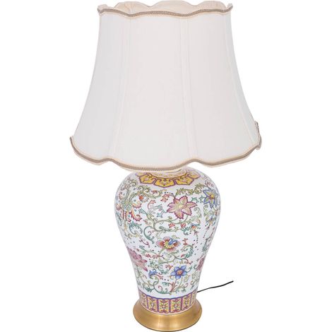 Lámpara de mesa de cerámica blanca D40x70h cm (1/5)