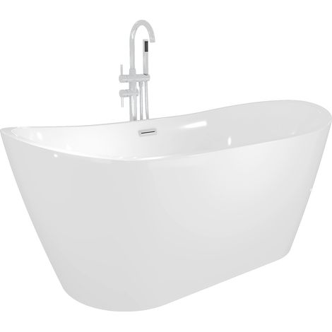 AcquaVapore freistehende Badewanne Wanne Acryl F03 180x89cm mit Armatur AF04 (1/5)