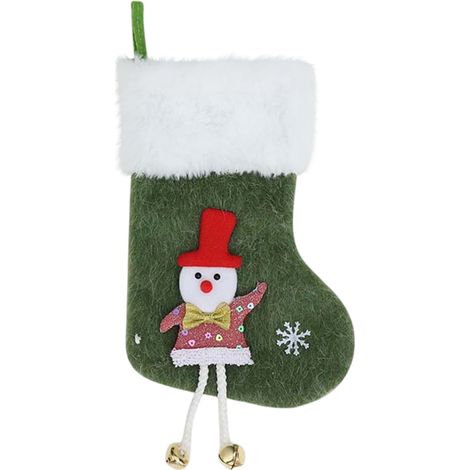 Chaussette De Noël - Tricotée En Polyester - Pour Décoration De Cheminée Arbre De Noël Ou Intérieur - 25 X 17 Cm - Lot De 1 (1/3)