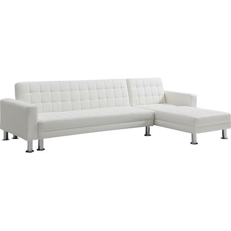 Divano letto angolare e reversibile in Similpelle Bianco - WILLIS II