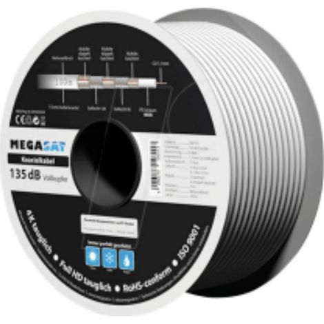 MegaSat 100176 Cavo coassiale Diam. est.: 7.0 mm 100 m